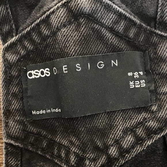ASOS DESIGN denim overall in washed black SIZE 4 - Picture 2 of 15